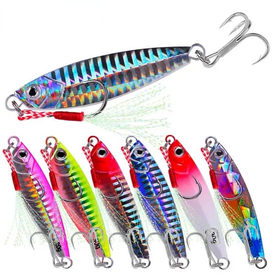7g/10g/15g/20g/30g Isca Giratória De Anzol De Metal aser Jig Umpan Colher De Fundição De Pesca