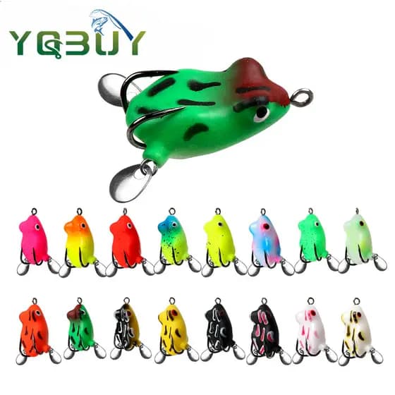 Umpan Katak Fundição Pesca Isca De Sapo Macio 3cm/4.2g Topwater Snakehead 3D Olhos Salto Com Colher Dupla