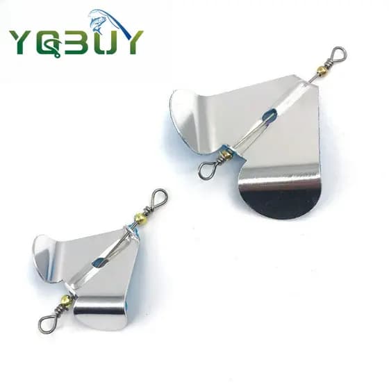 1 Peça 4.5cm/5cm Acessórios De Pesca Spinner Minnow VIB Hélice Rotativa Composto Lantejoulas Placa De Bloqueio De Água