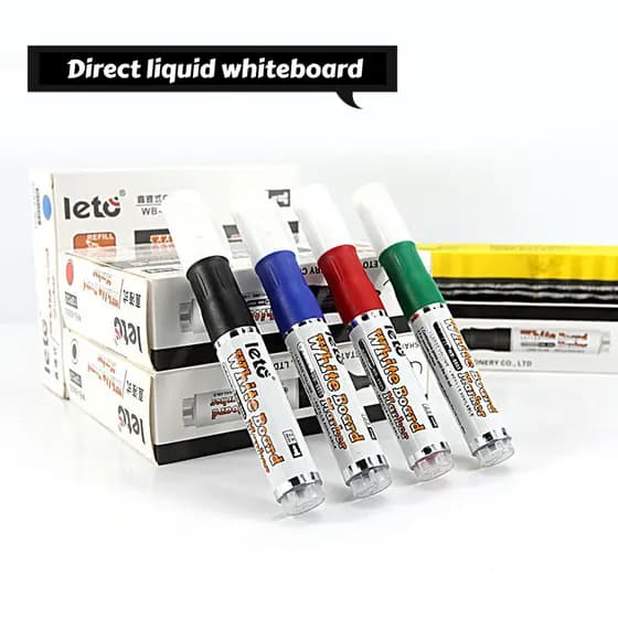 Caneta líquida reta para quadro branco, fácil de apagar, caneta marcadora de núcleo de tinta substituível, caneta de cab
