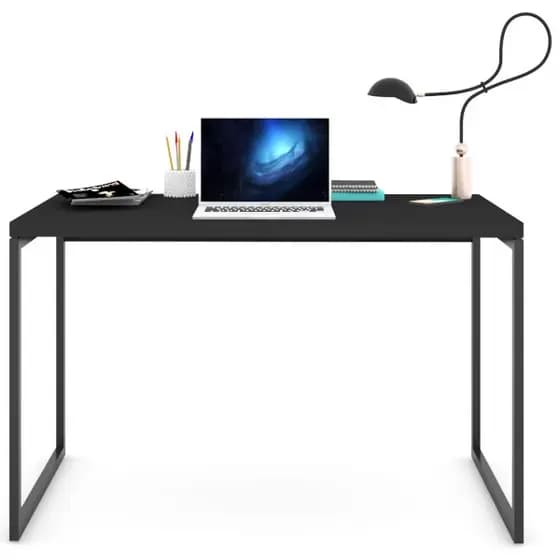 Mesa Escrivaninha MDF Preta Industrial 90 CM Moderna Home Office Quarto Estudo Computador Notebook
