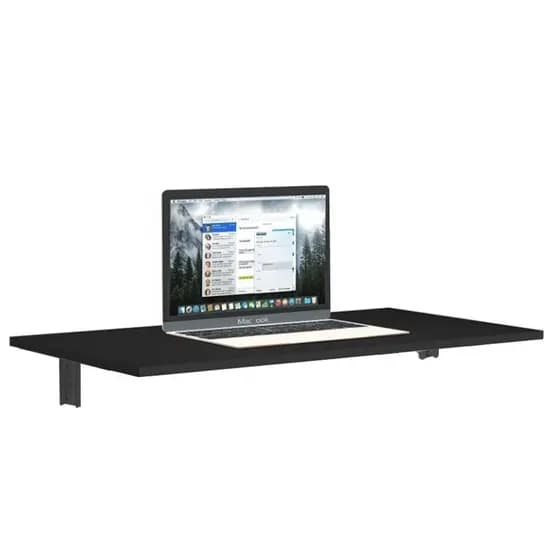 Mesa Escrivaninha MDF 60 cm Preta Suspensa Moderna Home Office Quarto Estudo Computador Notebook