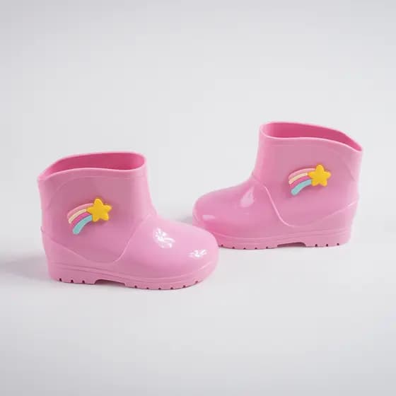 Bota Galocha Baby Infantil Menina Estrela Cadente Leve Impermeável Antiderrapante