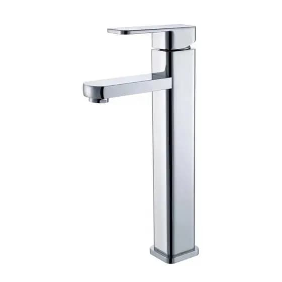 Torneira Banheiro Quadrada Lavabo Bica Alta Lavatório Misturador Monocomando Cromado