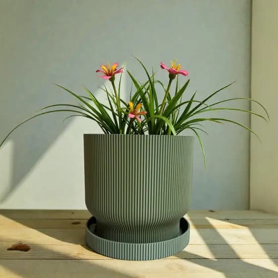Vaso decorativo com bandeja cachepô (escolha 1, 2 ou 3 unidades) para plantas naturais decorativo