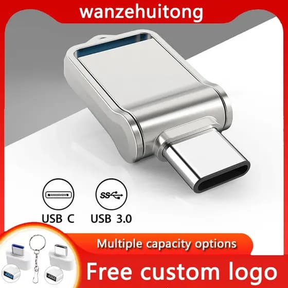 Disco U à prova d'água 32GB-2TB TYPE-C e USB3.0 Interface dupla Universal para computadores de escritório