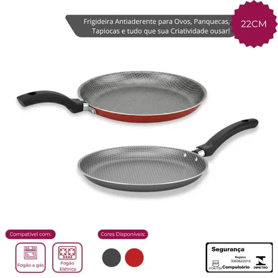 Frigideira Antiaderente 22CM para Panquecas ALEGRETE