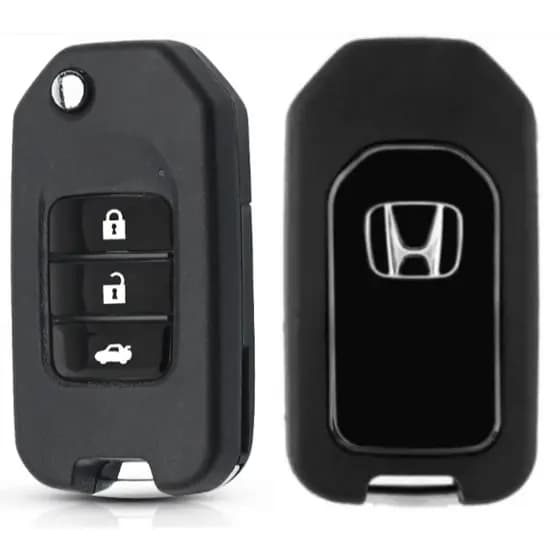 Capa Carcaça Chave Canivete Honda Civic City Fit CR-V HR-V 3 Botões com Lâmina Pantográfica