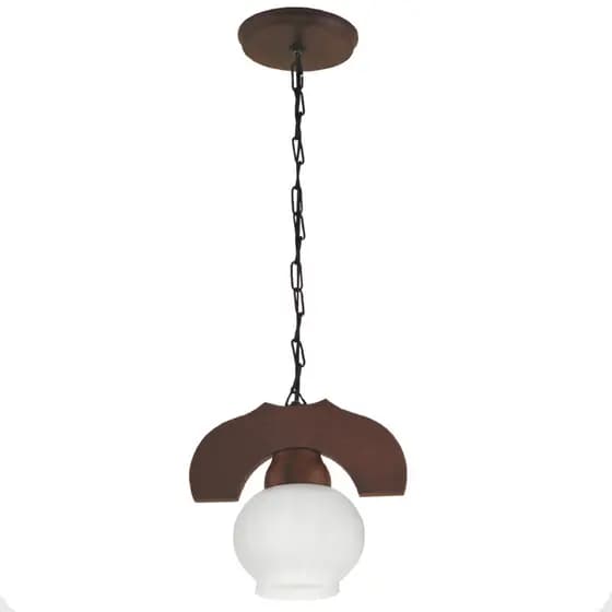 Lustre Pendente Madeira Rustico Canga 301E Luminária Rústica Luminárias Müller
