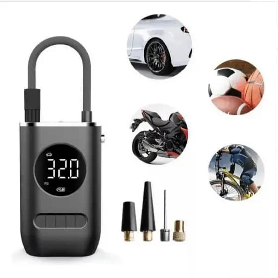 Compressor De Ar Elétrico Portátil Digital Ncher Pneu Carro Moto Bike Bicicleta Bola Piscina Inflável