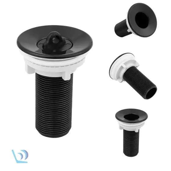 Válvula Para Cuba Pia Lavatório Lavabo Preto ABS 7/8