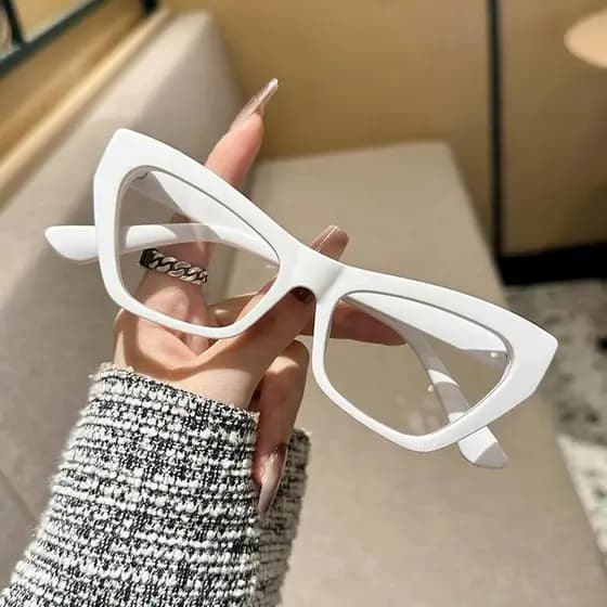 Óculos Ópticos Femininos Estilo Olho de Gato Grande, Armação Grossa, Óculos Anti Luz Azul, Armações de Óculos Femininos,