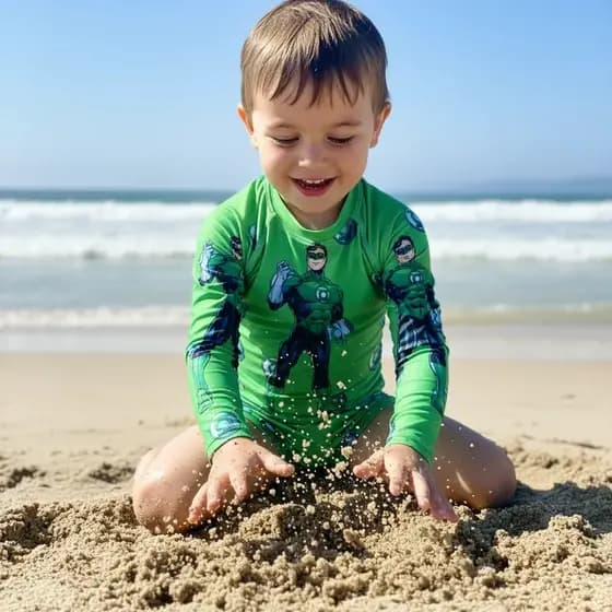 Conjunto Sunga Infantil + Camisa Proteção Solar UV50 Menino Moda Praia Banho