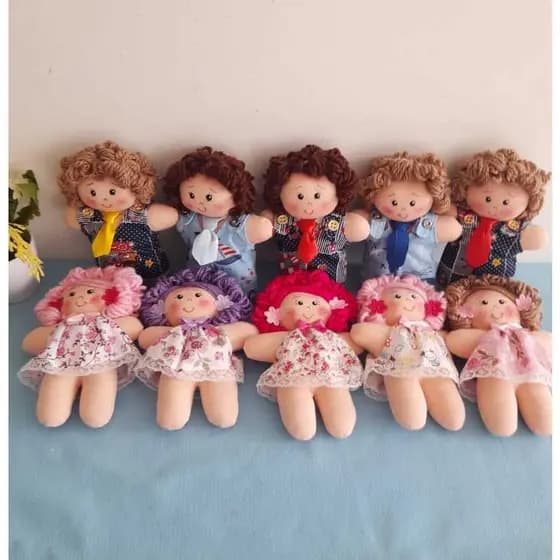 KIT DE 10 BONECA DE PANO LULUZINHA 16cm