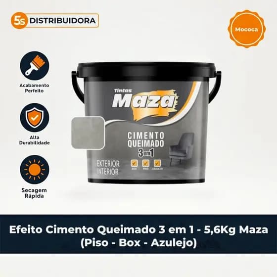Efeito Cimento Queimado 3 em 1 - 5,6Kg Maza (Piso - Box - Azulejo)