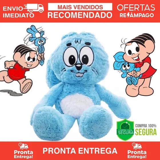 Coelho De Pelúcia Sansão Turma Da Monica Grandão 50 Cm Envio Imediato