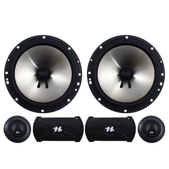 Kit 2 Vias Hurricane 6 Polegadas Q-6.2 160w Rms Par Alto Falante Mini Tweeter Painel Total 240w Rms
