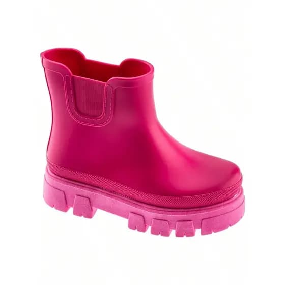 Bota Galocha Infantil Feminina Cano Curto Tratorada Impermeável Chuva Confortável