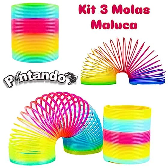 Kit 3 Mola Maluca Grande Diversas Cores Brinquedo Infantil para Sacolinhas Suepresa