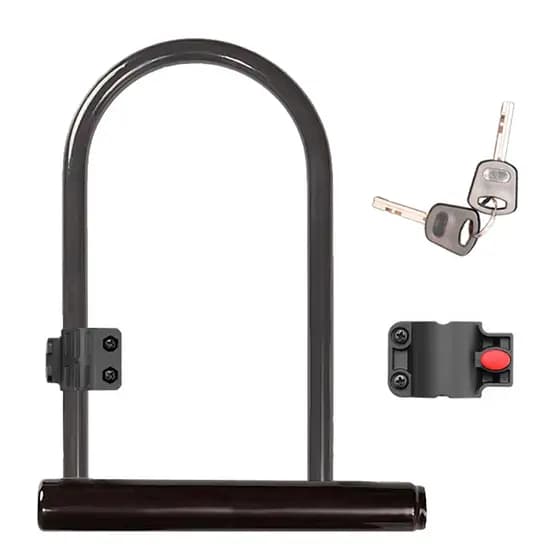 Trava U Lock C/ Suporte Cadeado Segurança Para Bike E-bike Moto