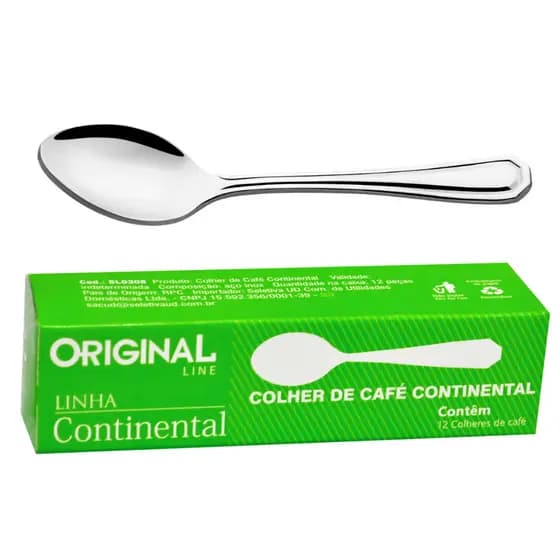 Kit 12 Colheres de Café Aço Inox Continental Original Line