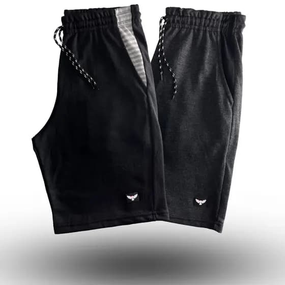 Kit 2 Bermudas Moletom Masculina Treino Academia Lisa Bermuda Masculino