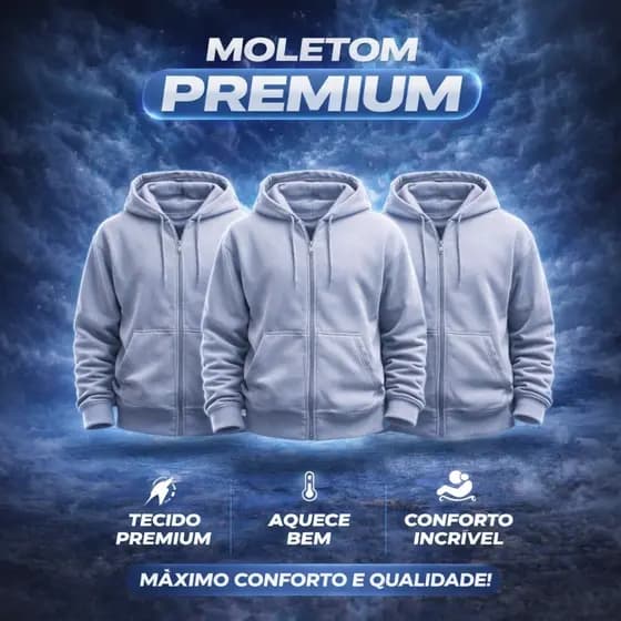 Kit 3 Moletom Feminino e Masculino Flanelado Zíper Jaqueta Térmica Inverno Confortável Blusa Outono