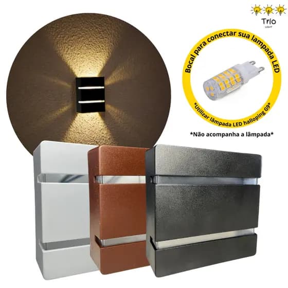 Kit 12 Arandela 2 Focos 2 Frisos Interna Externa Luminária de parede Muro Escada Corredor Moderna Expedição
