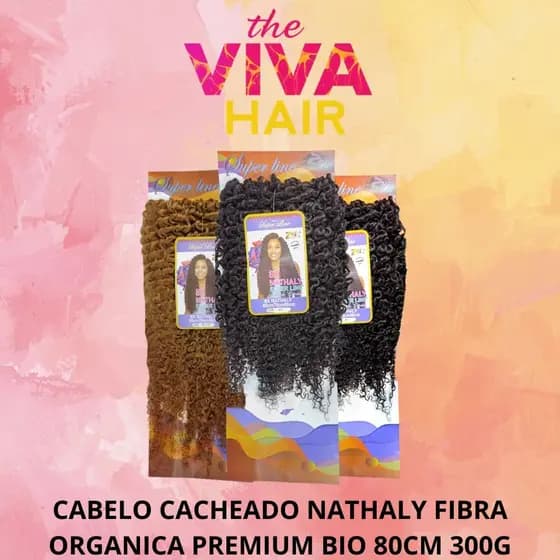 CABELO CACHEADO NATHALY FIBRA ORGANICA PREMIUM BIO 80CM 300G