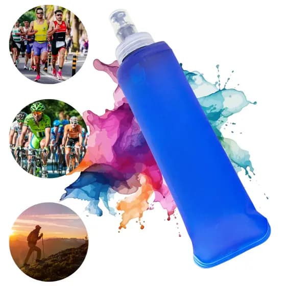Garrafa De água Corrida Flexível Garrafa Dobravel De Silicone Para Academia Soft Water Bag TPU Folding Flask 250ML/500ML