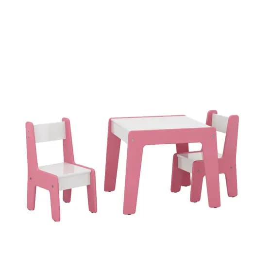 Conjunto de Mesa Infantil com 2 Cadeiras MDF Cores Ofertamo