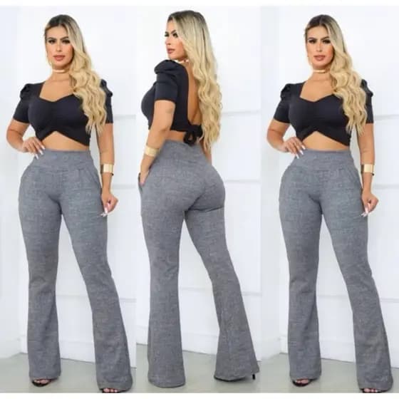 kit com 2 calça fler com bolso na frente m g gg g1 g2 36/38/40/42/44/46/48/50/52/54