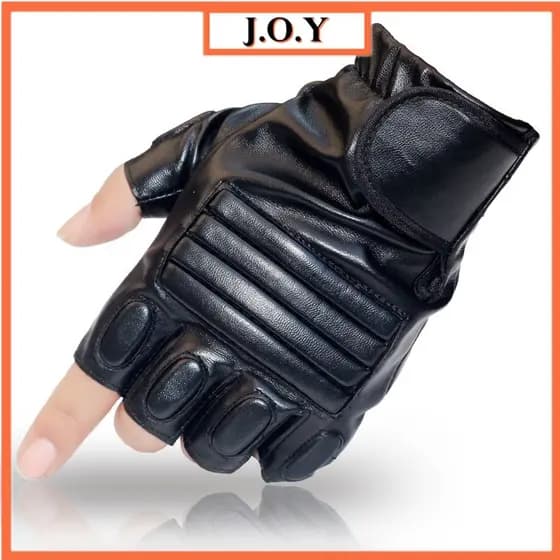 J.O.Y Luvas de couro de meio dedo para andar de motocicleta esportiva antiderrapante luvas protetoras táticas 010