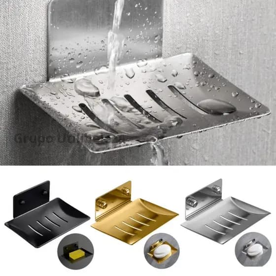 Saboneteira de Parede Luxo Banheiro Porta Sabonete Inox Preta