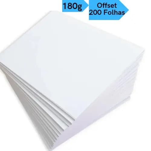 Papel Offset Opaline Liso 180g Branco Diplomata Kit até 200 Folhas Masterprint