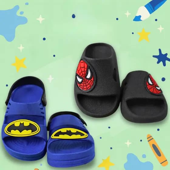 Sandália Nuvem Infantil Menino Leve Macio Antiderrapante Menino Aranha Morcego Promoção Criança