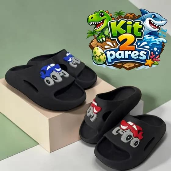 Chinelo Nuvem Infantil Menino Carros Divertido Confortável Antiderrapante Macio Promoção Criança