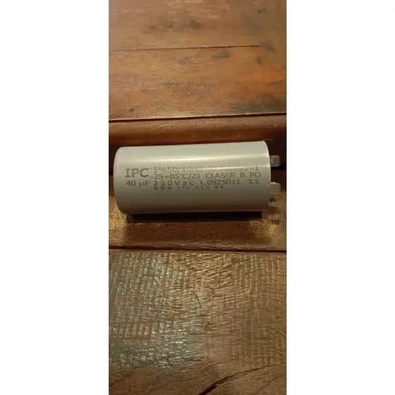 Capacitor 40uF 250V IPC Máquina de Lavar Terminal Duplo Faston Permanente Original NF
