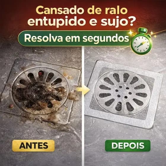Tela Protetora para Ralo Adesiva 50un Anti Inseto Descartável Banheiro Cozinha Universal