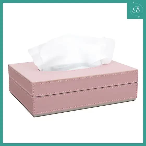 Porta Lenços de Papel em Corino e Veludo – Organizador para Sala, Quarto e Escritório