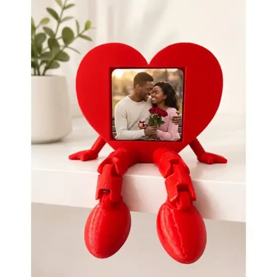 Coração Sentado com Perninhas Decoração Criativa Personalizável com Ímã