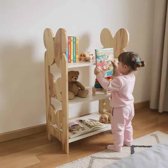 Estante Organizadora Infantil Multiuso Montessori MDF Organização Kit Livro Educativo