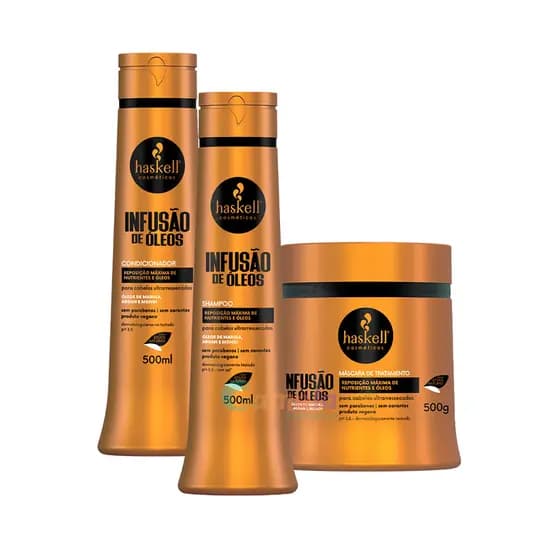 Kit Haskell Infusão de Òleos nutrição Shampoo Cond Masc 500
