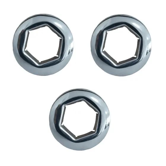 Kit 3 Canoplas 3/4 Hexagonais De Acabamento Aço Inox Flexiveis
