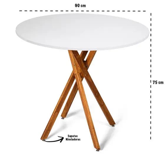 Mesa de Jantar Madeira Cozinha 90x90 4 Lugares Picasso Apartamento
