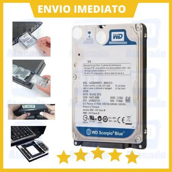 HD 160GB a 500GB Interno SATA 3 de Xbox/Playstation/Notebook - Slim 2.5'' Disco Rígido