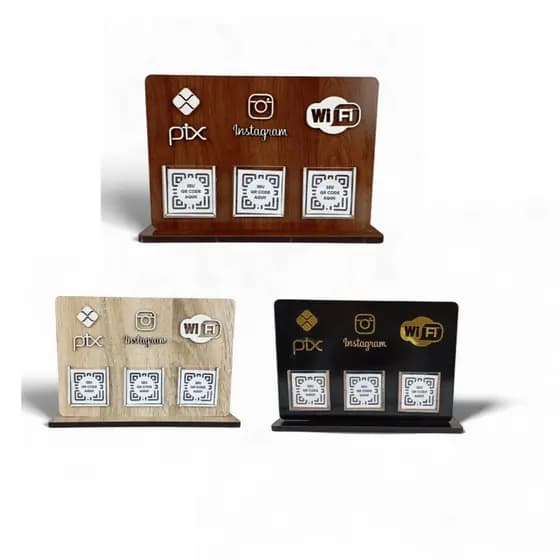 Placa Display para Qr Code Pix WiFi Instagram