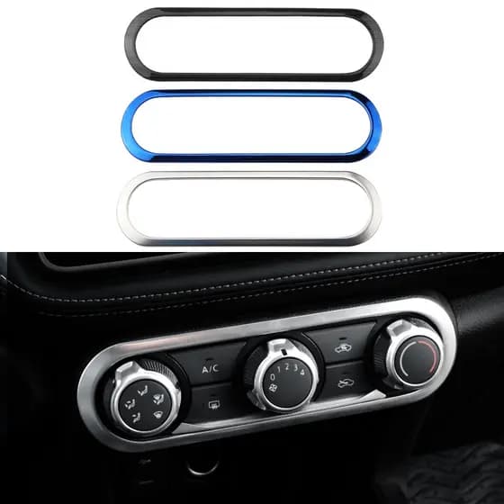 Para Nissan Kicks 2016-2022 Ar Condicionado AC Interruptor Botão Quadro De Aço Inoxidável Capa Guarnição Acessórios