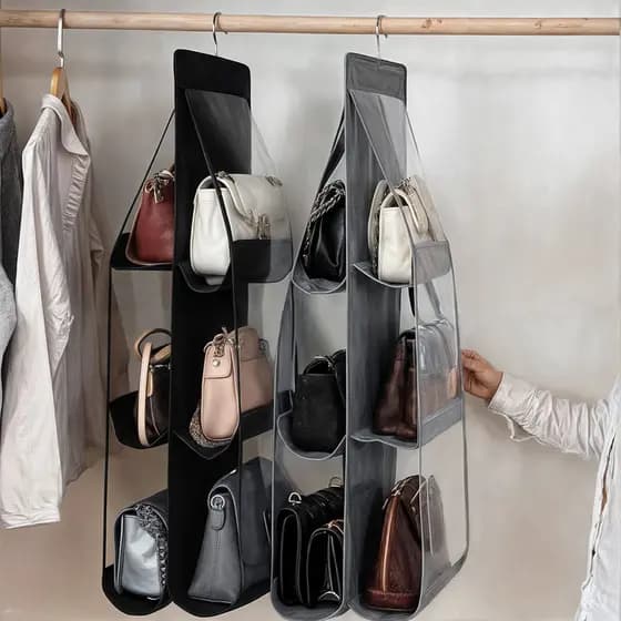 Organizador de Bolsas Para Guarda Roupa Porta 6 Lugares 2