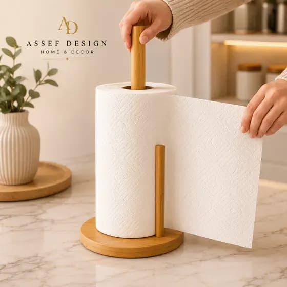 Suporte Bambu Porta Papel Toalha Guardanapo Em Bambu Cozinha Gourmet Para Mesa Bancada